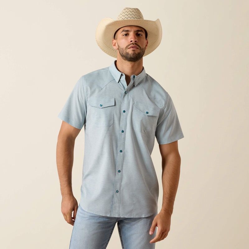 Men's VentTEK Western Fitted Shirt - Blue Heather