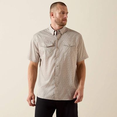 Men's Printed VentTEK Western Fitted Snap Shirt - Island Fossil