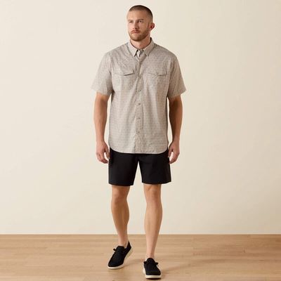 Men's Printed VentTEK Western Fitted Snap Shirt - Island Fossil