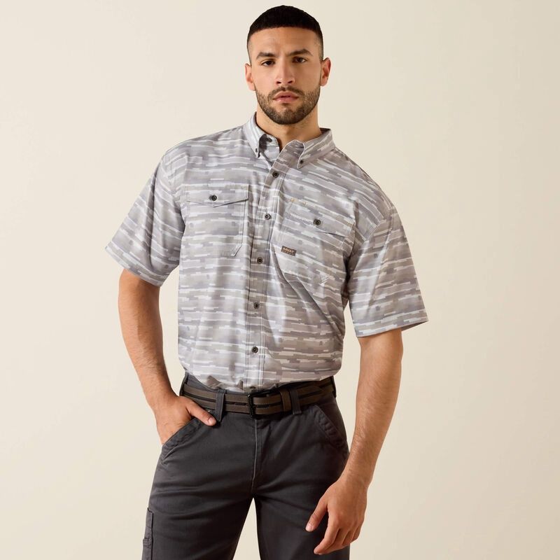 Rebar Made Tough VentTEK DuraStretch Work Shirt - Micro Chip Print