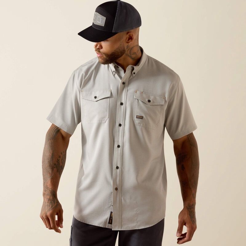 Men's Rebar Made Tough VentTEK DuraStretch Work Shirt - Limestone