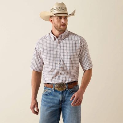 Men's Pro Series Tex Classic Fit Shirt - White Plaid