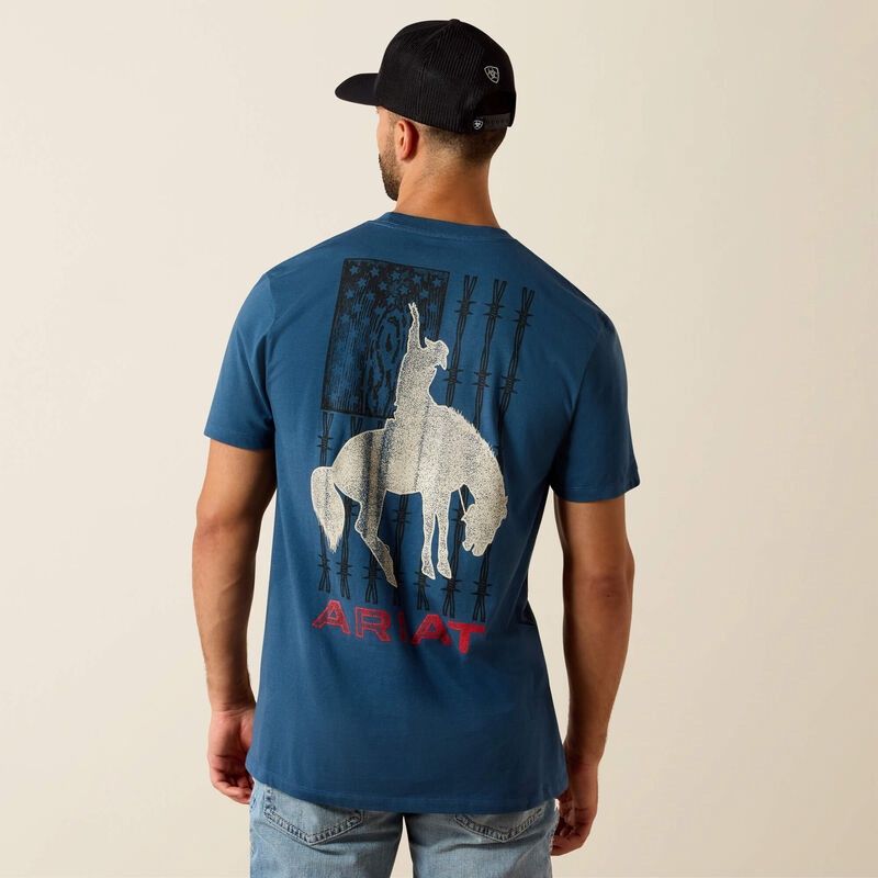Ariat Flag Bronco Classic Fit Tee Shirt - Key Largo