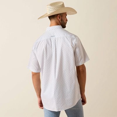 Men's Tenzin Classic Fit Shirt - White Medallion Print