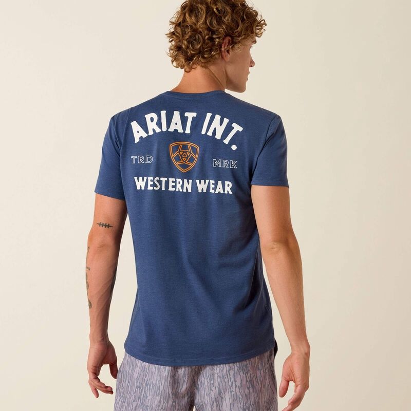 Men's Ariat Outline Shop Tee Shirt - Navy Heather