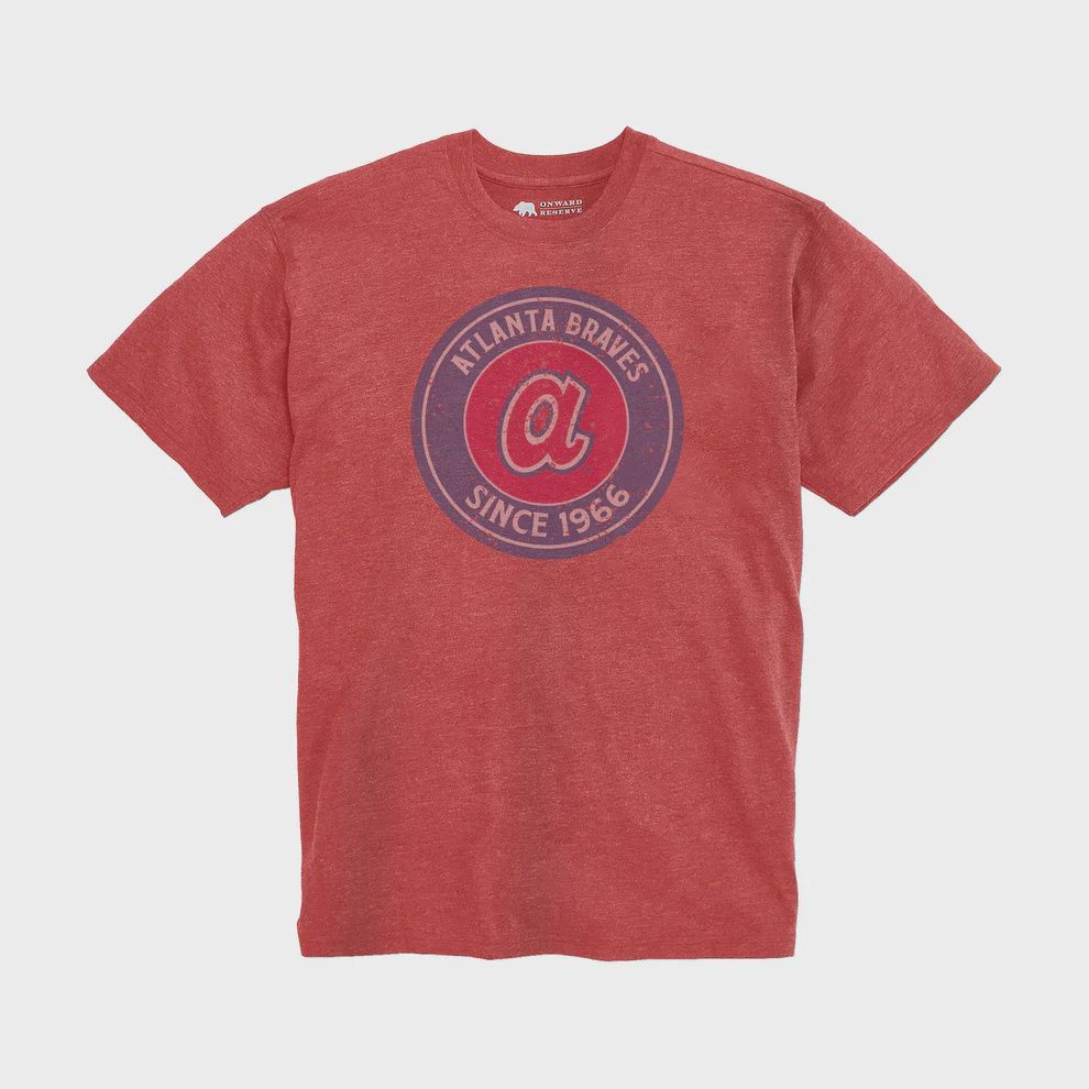 Atlanta Braves Cooperstown Vintage Wash Tee Shirt - Red