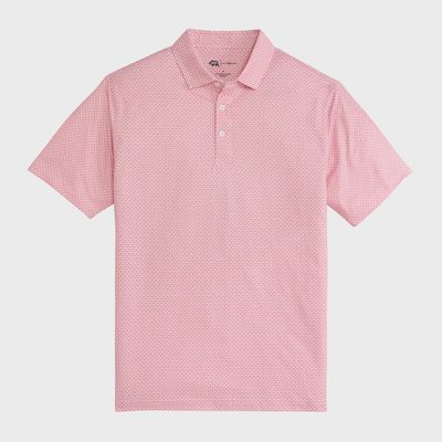 Barb Printed Performance Polo - Sea Pink