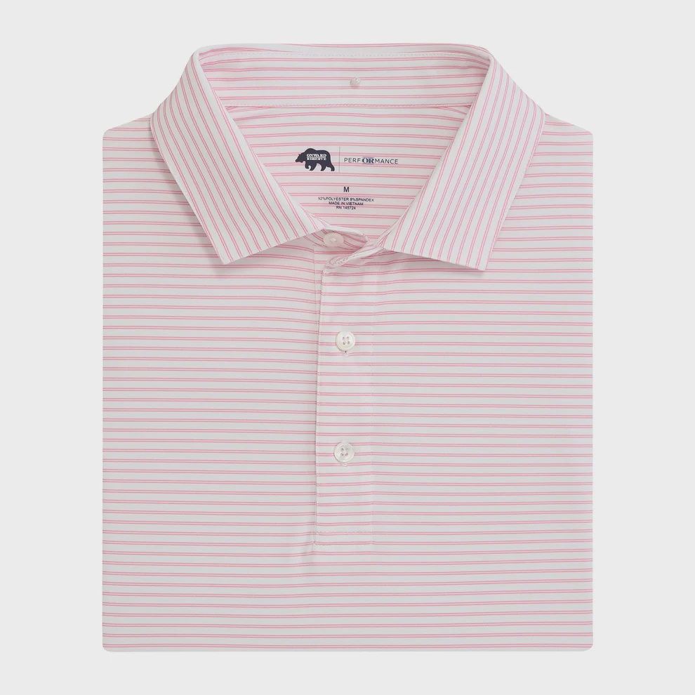 Wake Stripe Performance Polo - Sea Pink