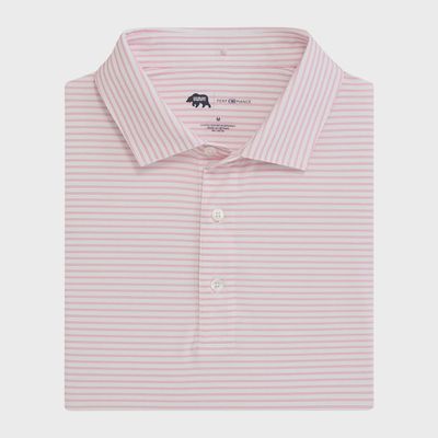 Wake Stripe Performance Polo - Sea Pink