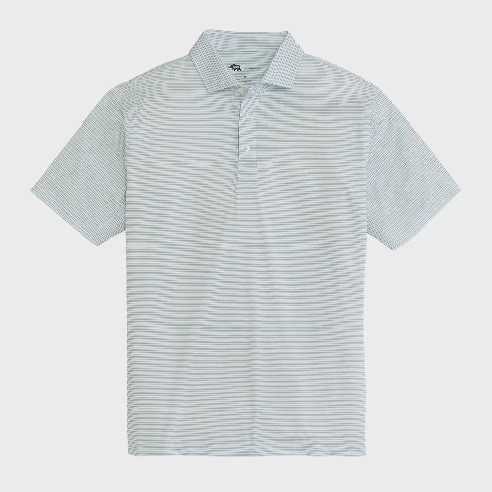 Pairing Stripe Performance Pique Polo - Aquifer