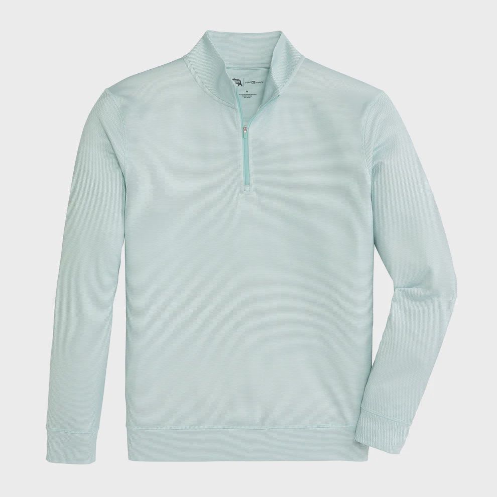 Hairline Stripe Printed Performance 1/4 Zip Pullover - Aquifer