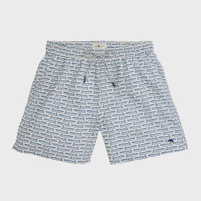 Float Your Boat Swim Trunk - White