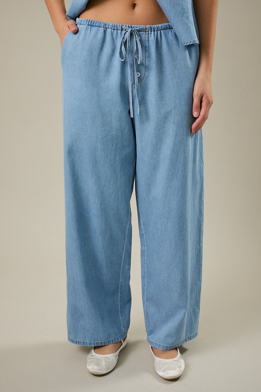 Happiness Flowy Pants - Light Denim