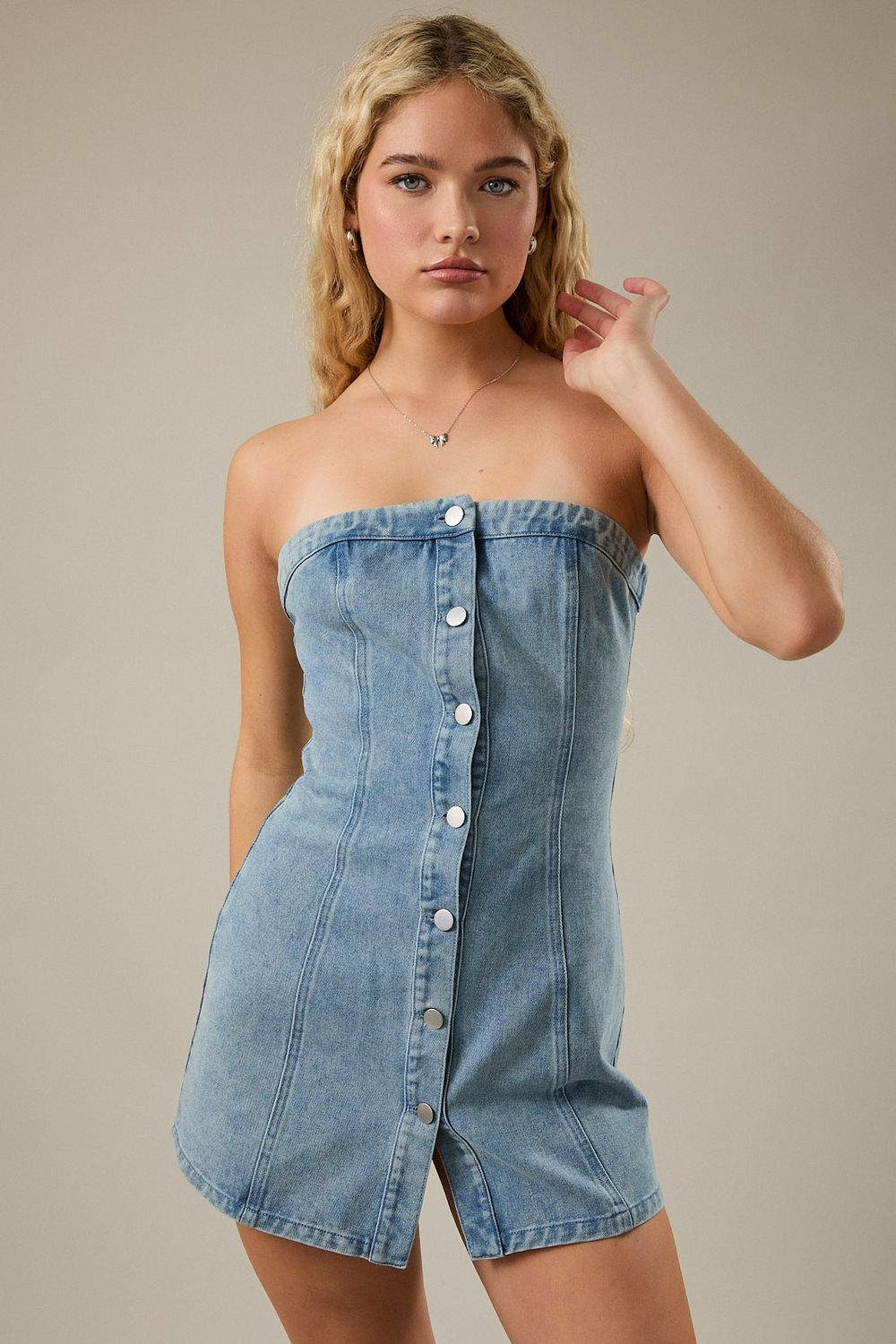Need To Know Tube Mini Dress - Denim