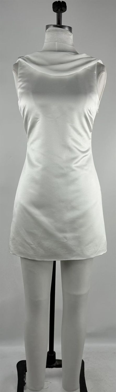 As You Go Satin Sleeveless Dress - Off White