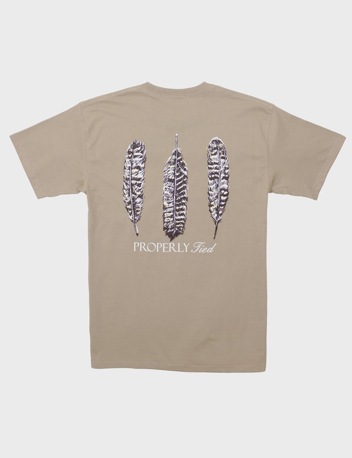 Triple Feather Short Sleeve Tee - Sand