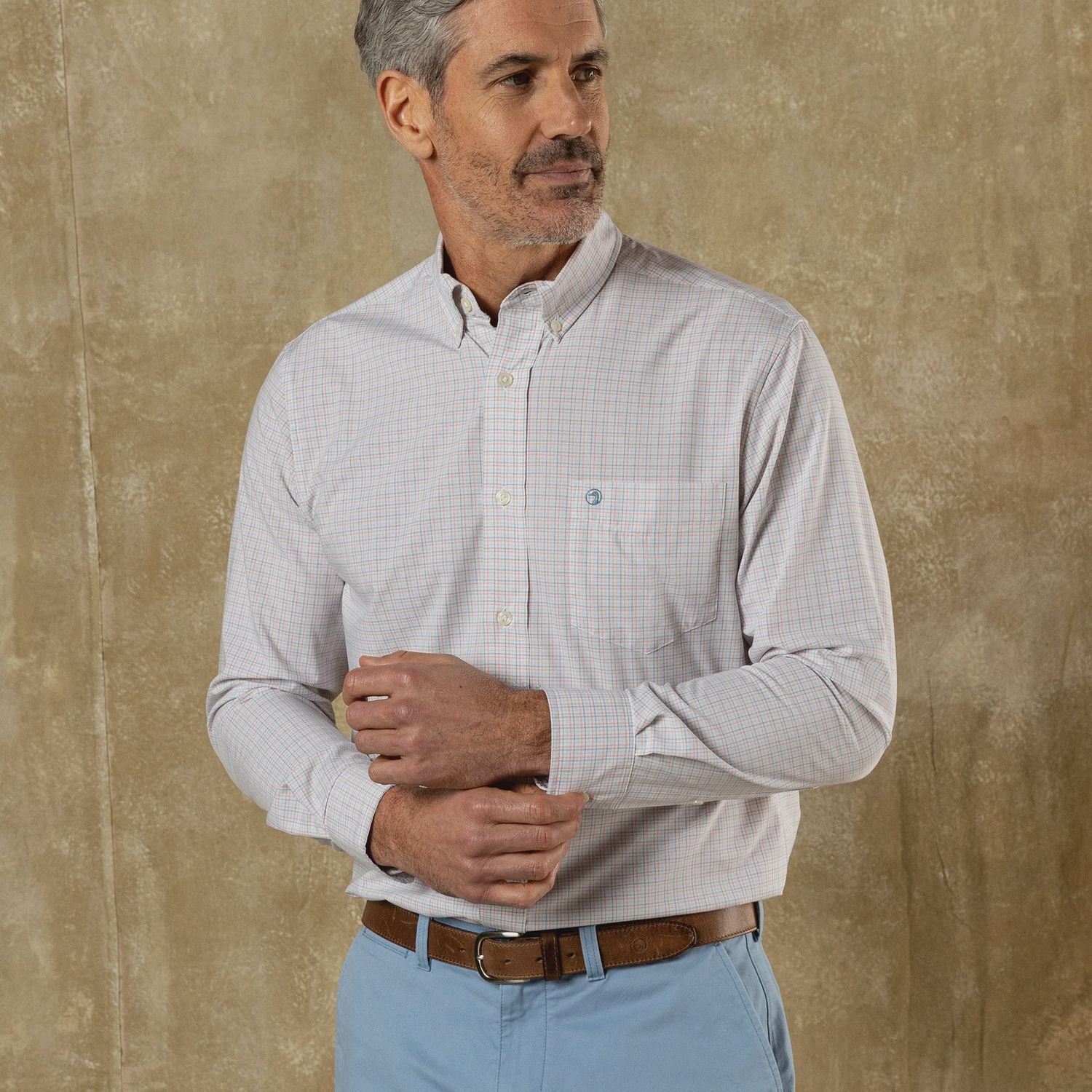 Performance Poplin Sport Shirt - Coral
