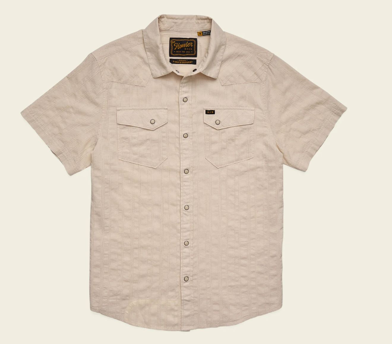 H Bar B Snapshirt - Eyelet Stripe - Off White