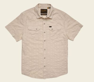 H Bar B Snapshirt - Eyelet Stripe - Off White