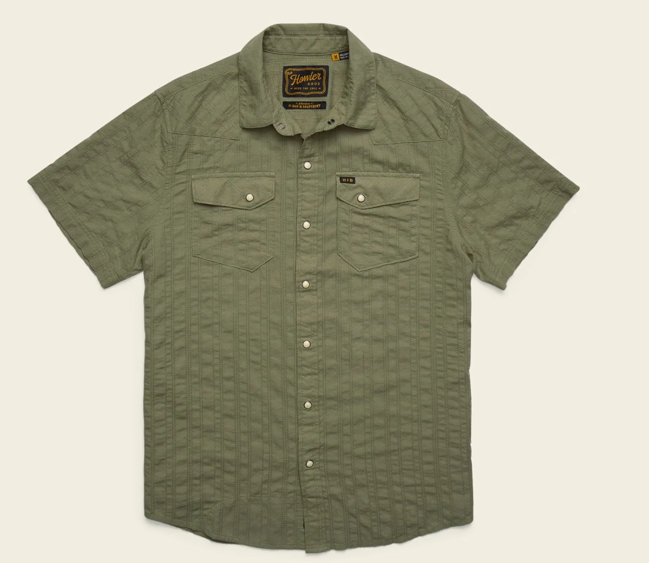 H Bar B Snapshirt - Eyelet Stripe - Cadet