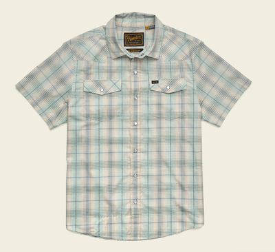 H Bar B Snapshirt - Prairie Plaid - Seafoam