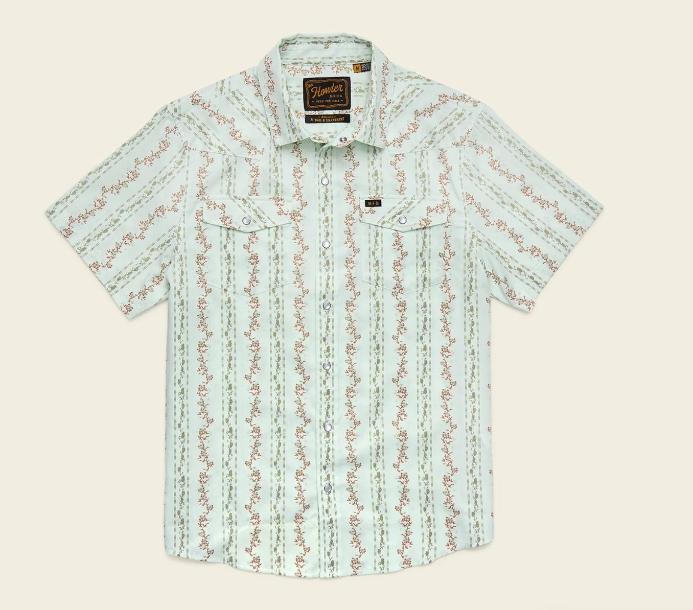 H Bar B Snapshirt - Hibiscus Ribbons - Mint