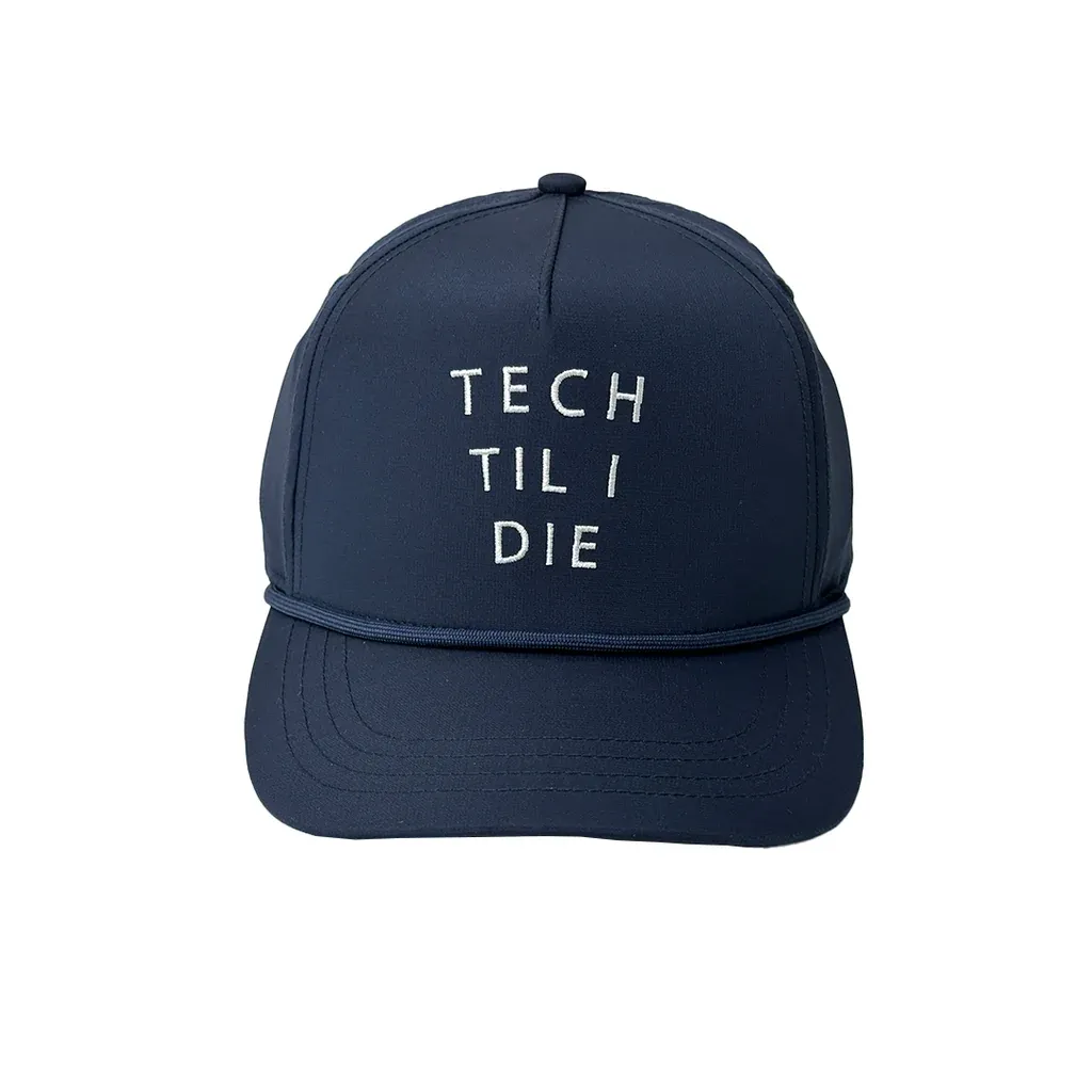 Tech Til I Die 5 Panel Performance Hat - Navy
