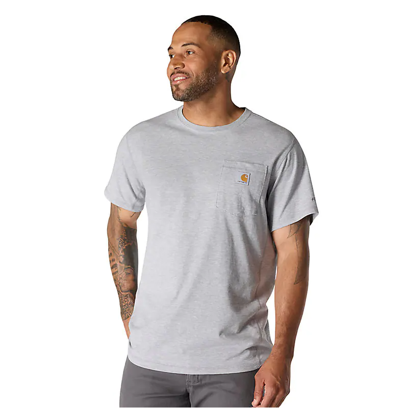 Men's Force Relaxed Fit Midweight Short Sleeve Pocket T-Shirt - Heather Gray