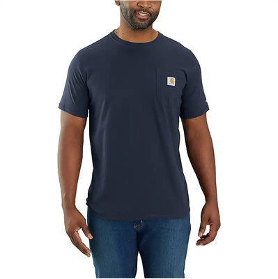 Men's Force Relaxed Fit Midweight Short Sleeve Pocket T-Shirt- Navy