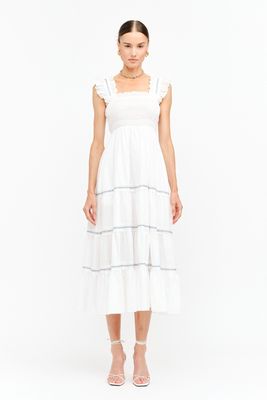Marseille Tiered Midi Dress - Off White