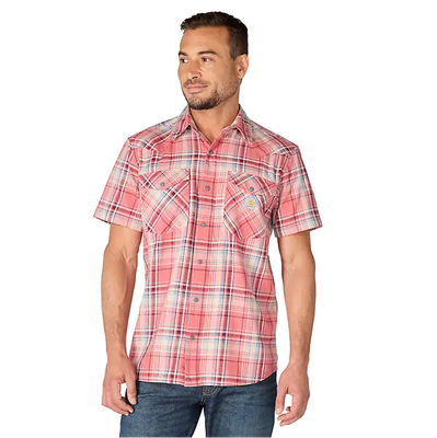 Montana Bozeman Relaxed Short Sleeve Plaid Shirt - Light Amber