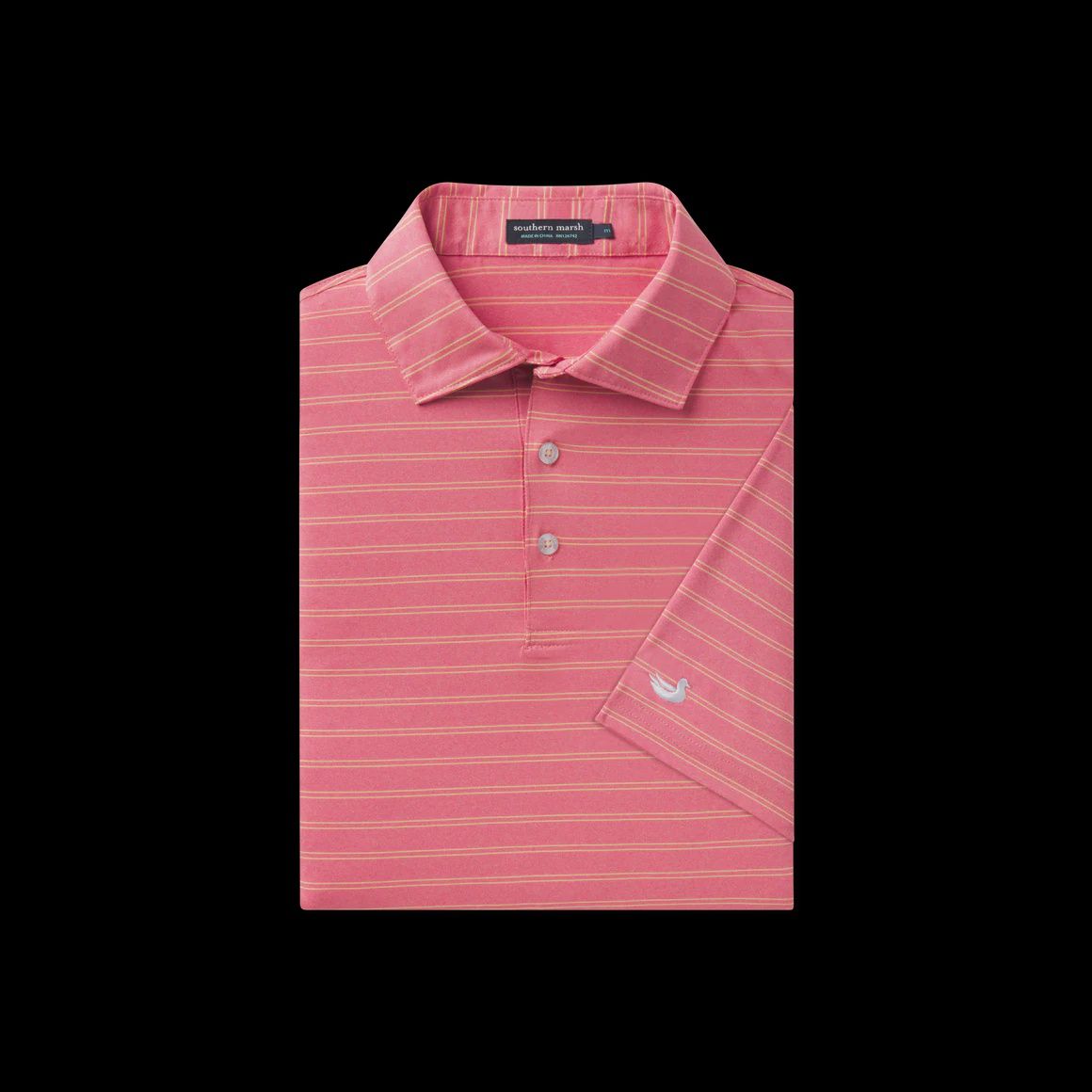 Newcastle Stripe Featherlight Polo - Coral