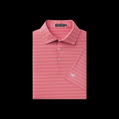 Newcastle Stripe Featherlight Polo - Coral