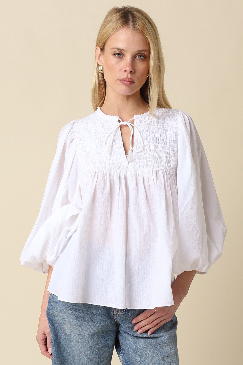 Nice To See You Long Sleeve Top - White