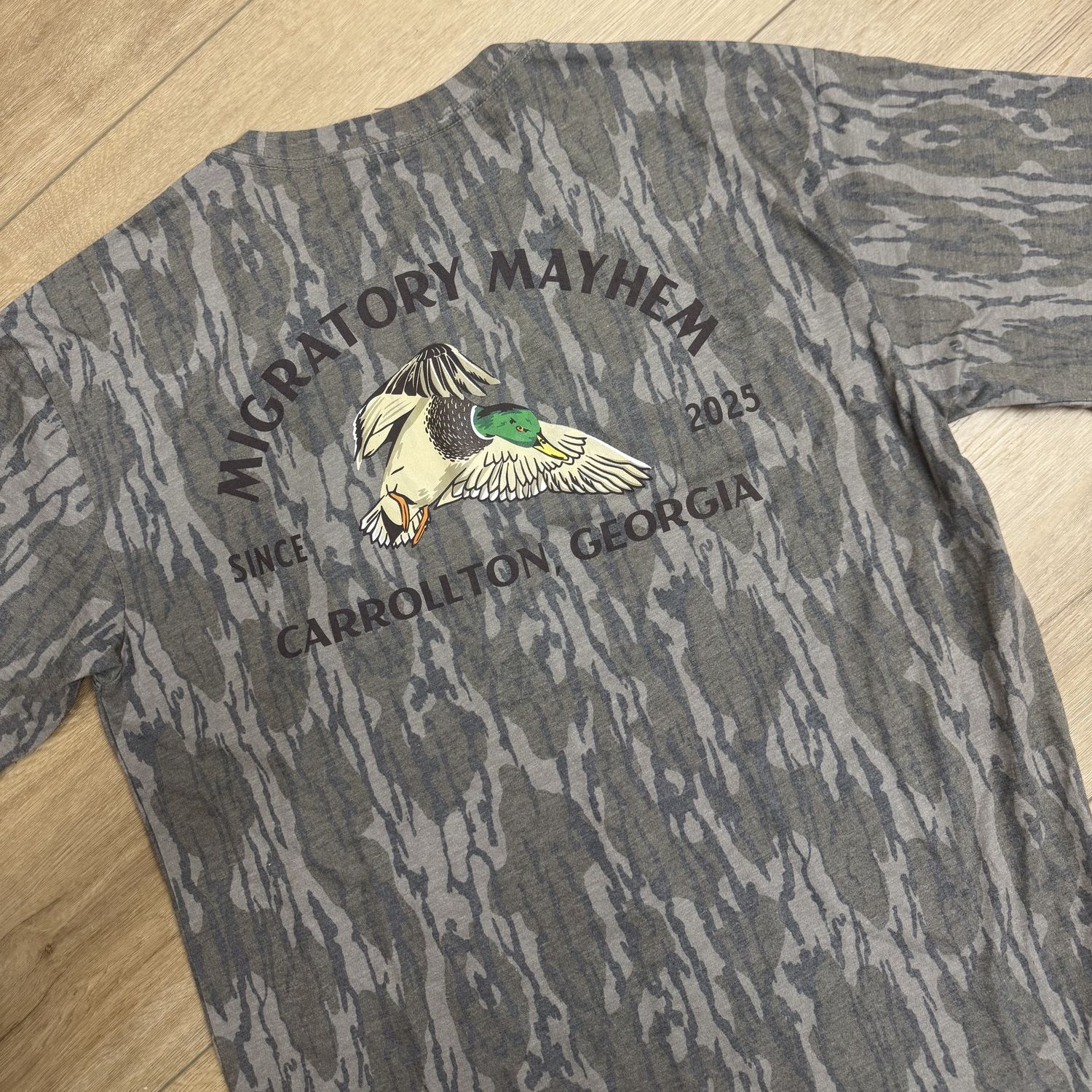 Cupped Up Mallard Short Sleeve Tee - Mossy Oak Bottomland