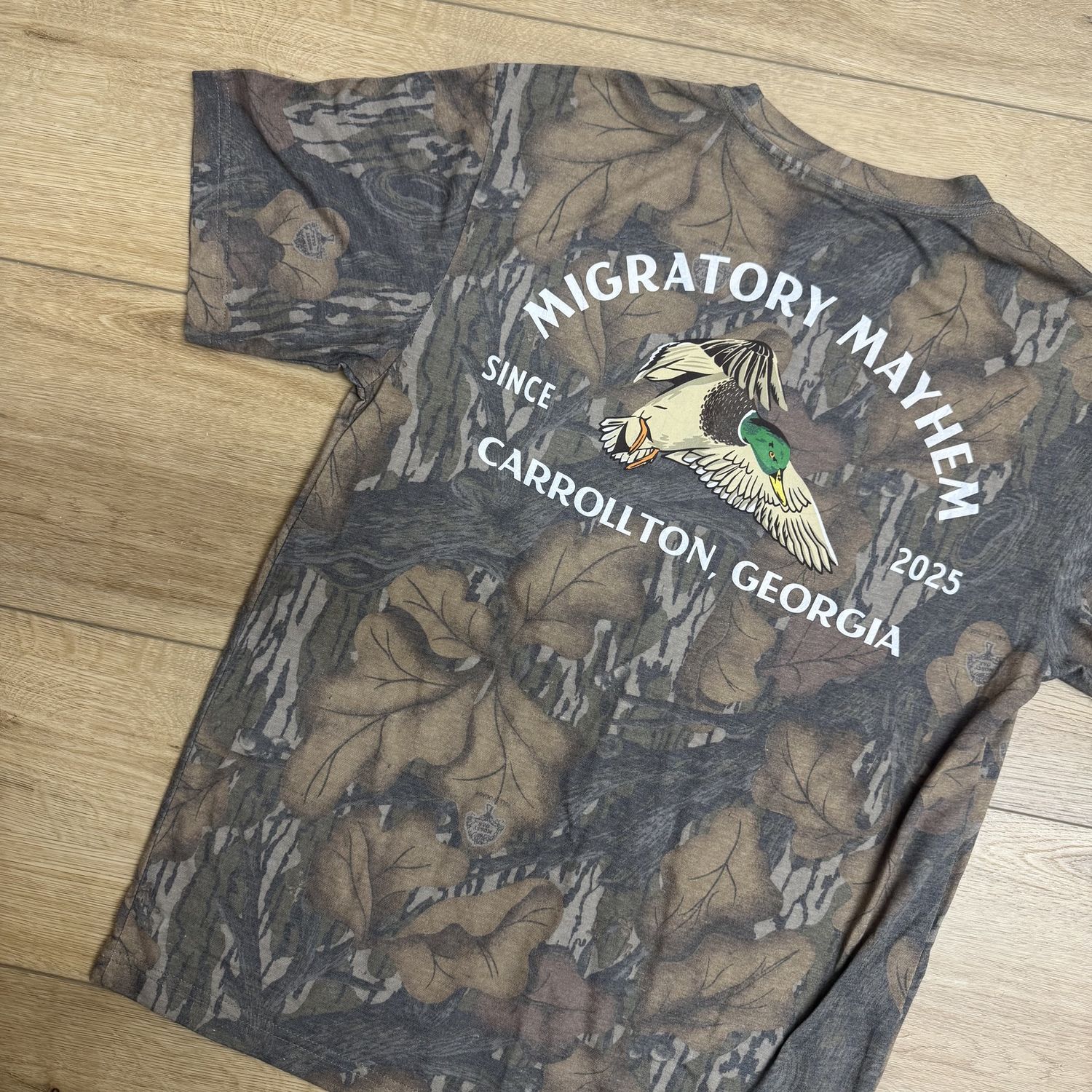 Cupped Up Mallard Short Sleeve Tee - Mossy Oak Fall Foilage