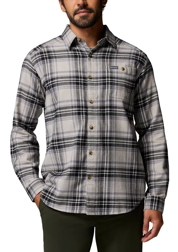 Cornell Woods™ Flannel Long Sleeve Shirt - Flint Grey Texture