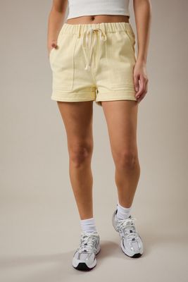 Mid-Rise Twill Shorts - Light Yellow
