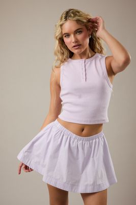 Be The Best 1/4 Button Cropped Tank Top - Lavender