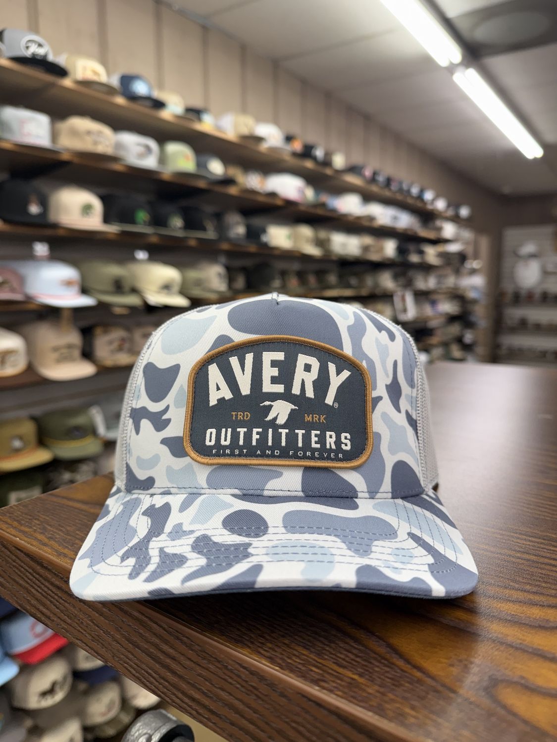 Duck Camo Patch Hat - Blue