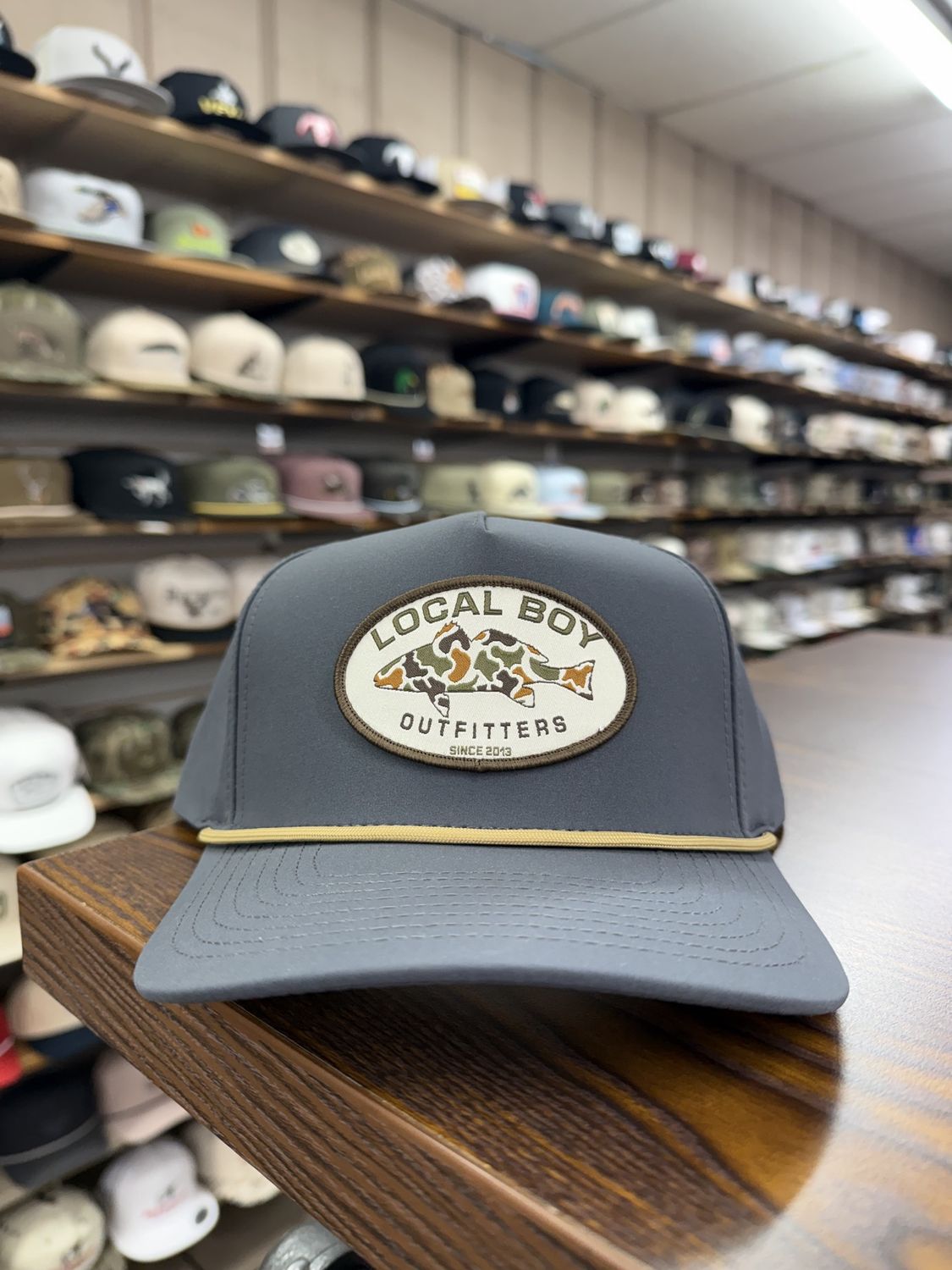 Vintage Redfish Patch HC Rope Hat - Charcoal