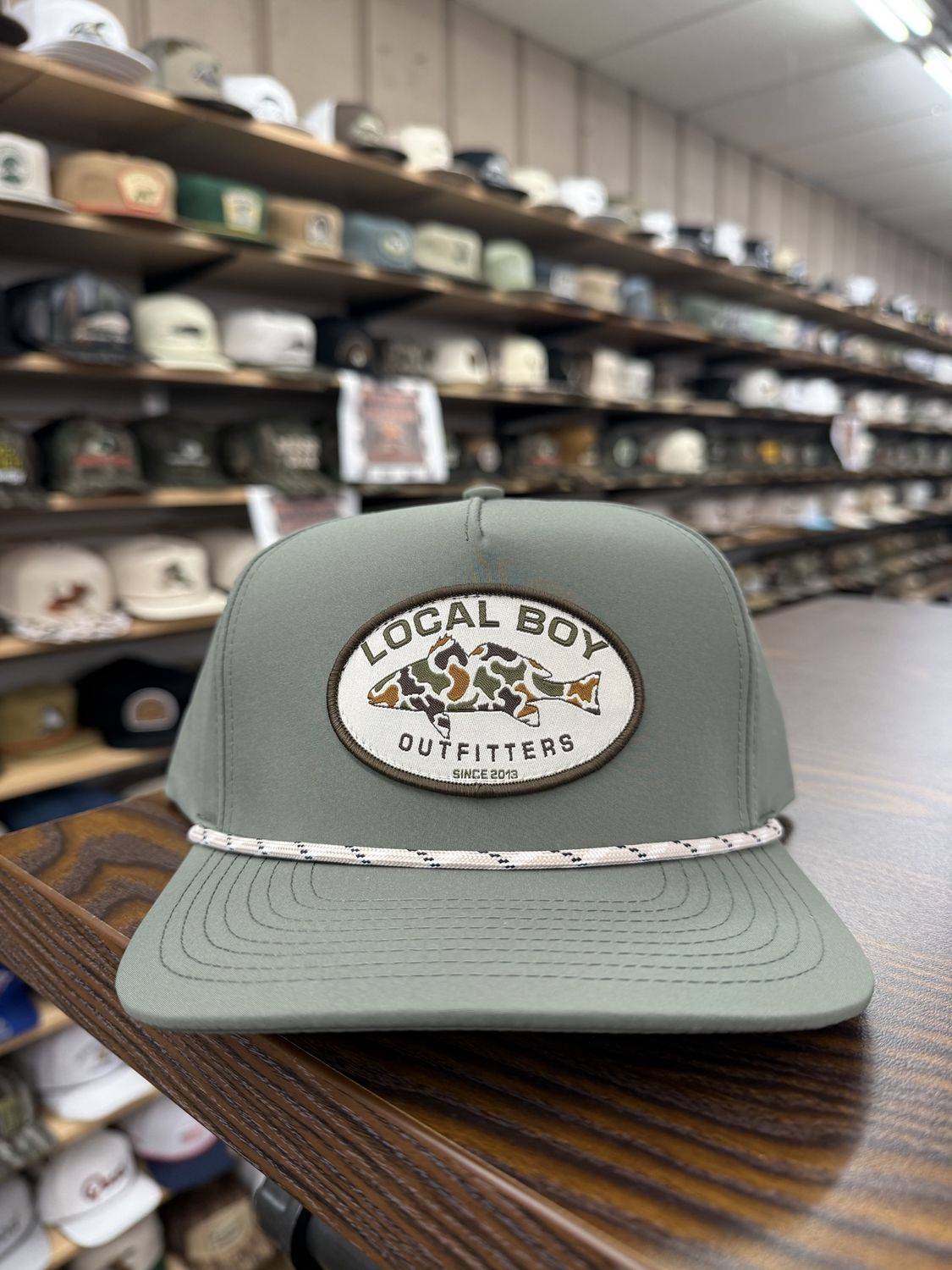 Vintage Redfish Patch HC Rope Hat - Sage