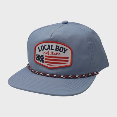 Flag Badge LP Rope Hat - Stone Blue
