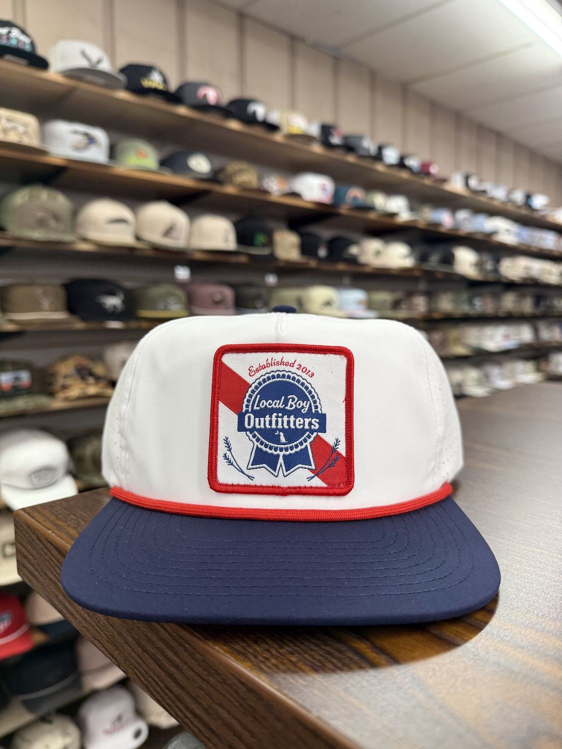 PBR Perf LP Rope Hat - White/Dark Navy