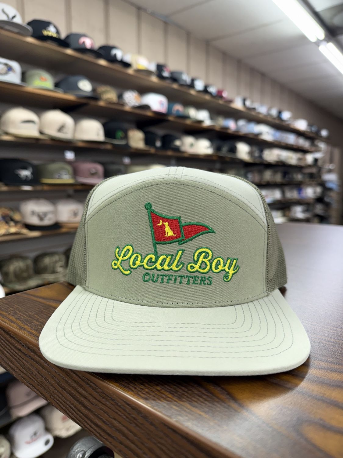 Front Pin 7 Panel Hat - Pale Sage