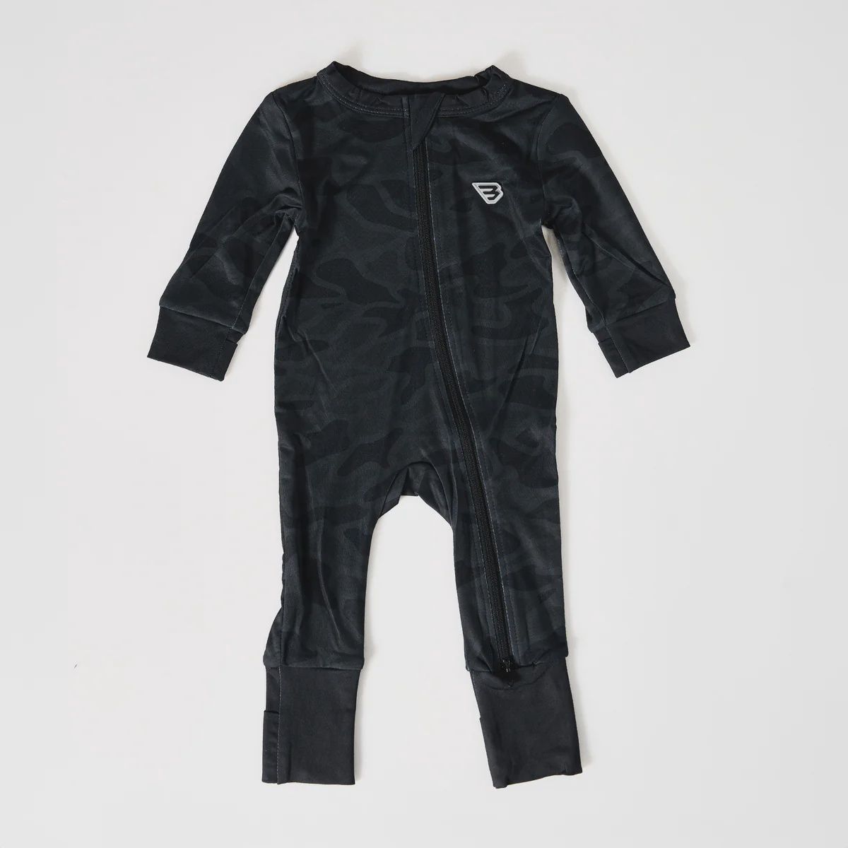 Baby Onsie Zip Up - Black Camo