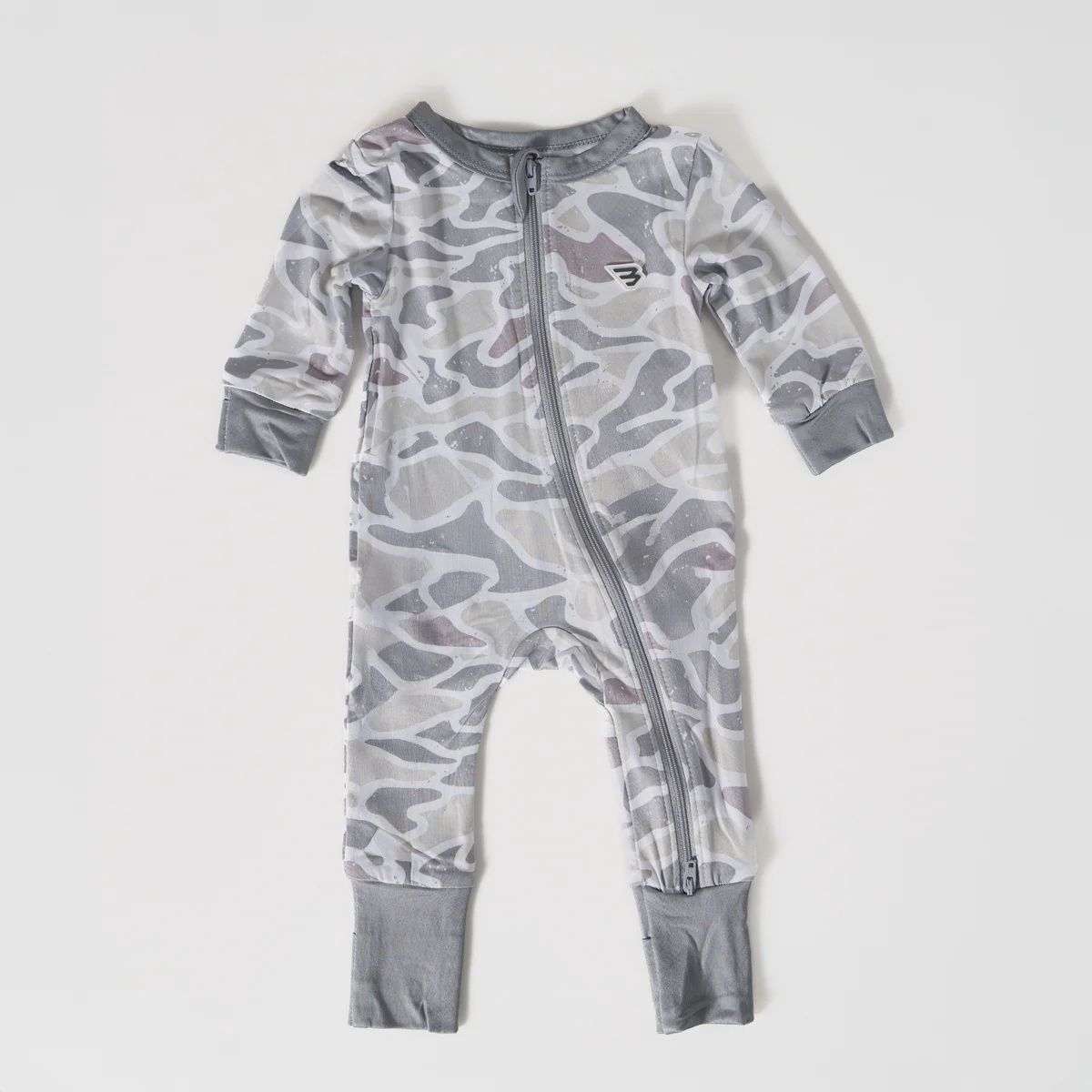 Baby Onsie Zip Up - White Camo