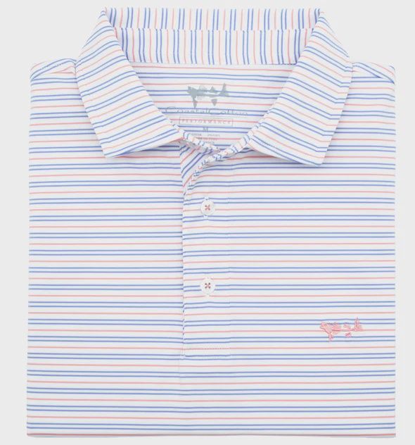 Melon Stripe Polo