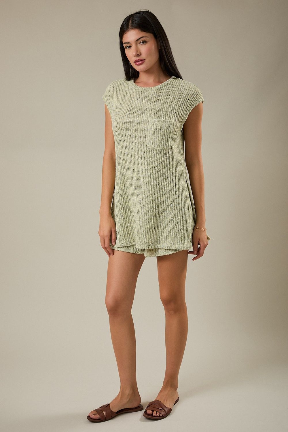 Say So Knit Sleeveless Top - Sage