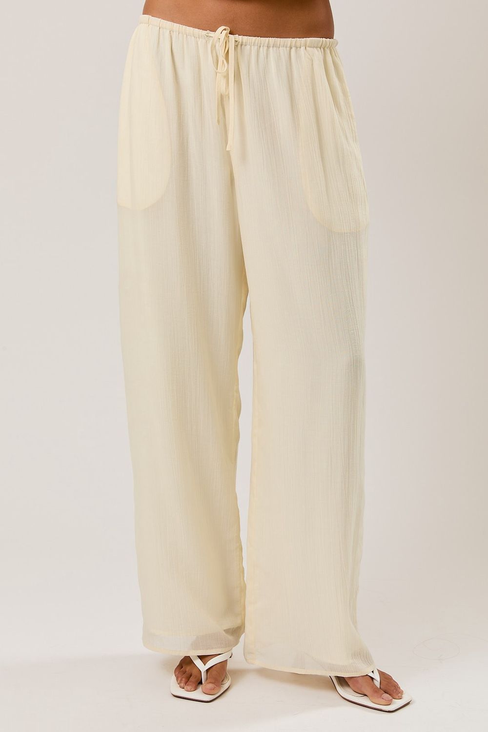On The Beach Flowy Pants - Cream